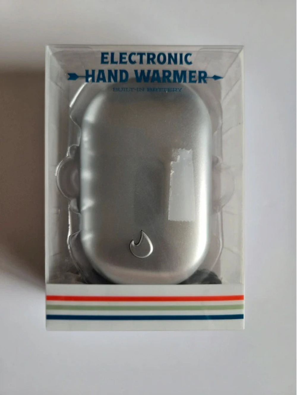 Electronic Hand Warmer Rechargeable USB Silver – 3 Heat Settings